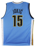 Nikola Jokic Authentic Signed Light Blue Throwback Pro Style Jersey BAS Witness