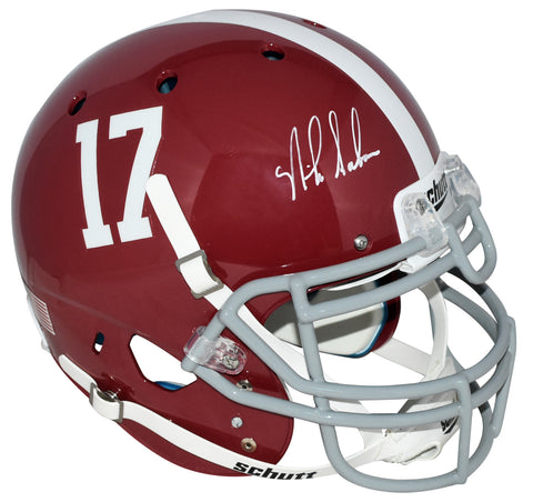NICK SABAN AUTOGRAPHED ALABAMA CRIMSON TIDE FULL SIZE AUTHENTIC HELMET JSA