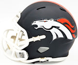 Russell Wilson Signed Broncos Flat Matte Black Speed Mini Helmet Fanatics Holo