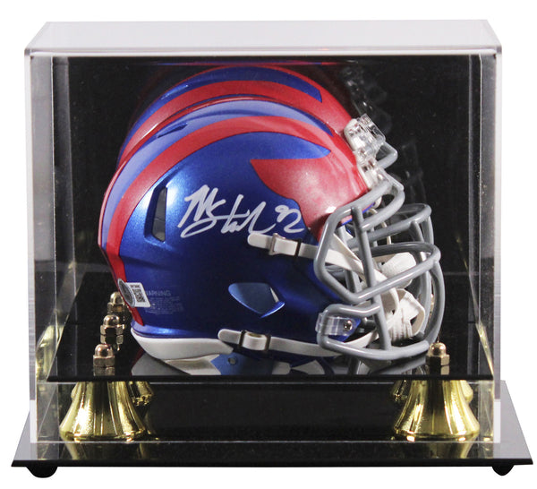Giants Michael Strahan Signed 2024 On-Field Alt Speed Mini Helmet W/ Case BAS W
