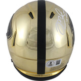 Mike Alstott Signed Purdue Boilermakers Chrome Mini Helmet Beckett Witness 50202