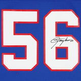 Framed Lawrence Taylor NY Giants Signed Mitchell & Ness Blue Replica Jersey