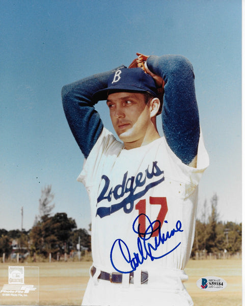 Carl Erskine Autographed Brooklyn Dodgers 8x10 Photo Beckett Authenticated