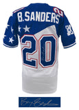 Barry Sanders Signed 1995 Pro Bowl White M&N Authentic Football Jersey -(SS COA)