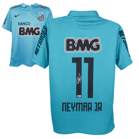 Neymar Jr Signed Santos FC Away Soccer Jersey #11 with Beckett COA