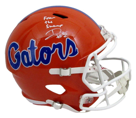 D. J. Lagway Signed/Inscr Orange Full Size Replica Helmet Florida JSA 197051