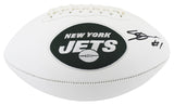 Jets Ahmad "Sauce" Gardner Signed White Panel Logo Football w/ Case BAS Witness