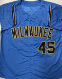 ABNER URIBE Signed Custom Replica Brewers Alternate Jersey AUTO - BAS