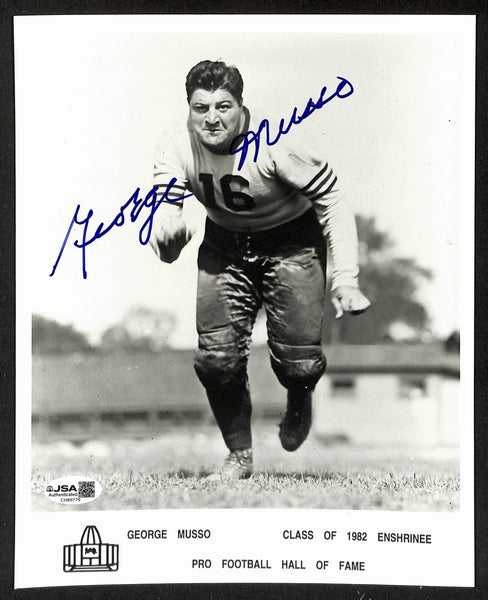 George Musso Official Pro Football HOF Auto/Signed 8x10 Photo JSA BA201952