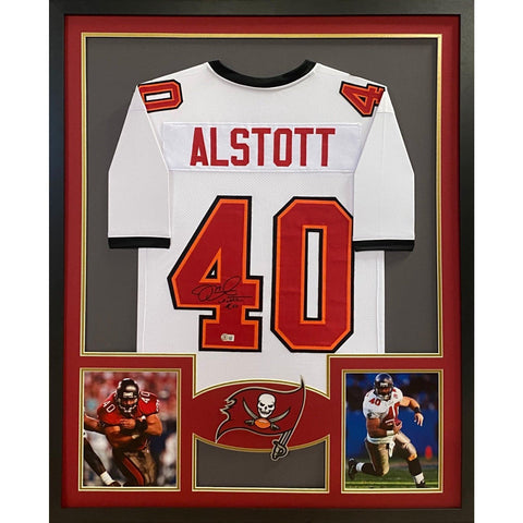 Mike Alstott Autographed Signed Framed White Tampa Bay Buccaneers Jersey BECKETT
