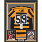 FRAMED Autographed/Signed JACK HAM HOF 88 33x42 Bumble Bee Jersey JSA COA Auto