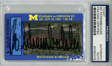 Bo Schembechler Signed 9/20/1986 Michigan Ticket Stub vs Oregon St PSA 43817
