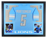 David Montgomery Signed 35x43 Framed Detroit Lions Jersey (Beckett) Iowa St. R.B