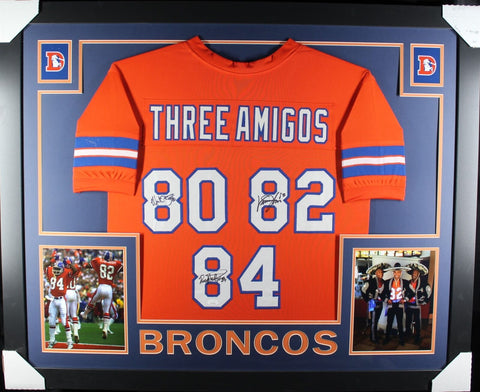 Three Amigos Signed Pro Style Framed Orange XL Jersey Beckett 40149