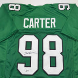 Autographed/Signed Jalen Carter Philadelphia Kelly Green Football Jersey BAS COA