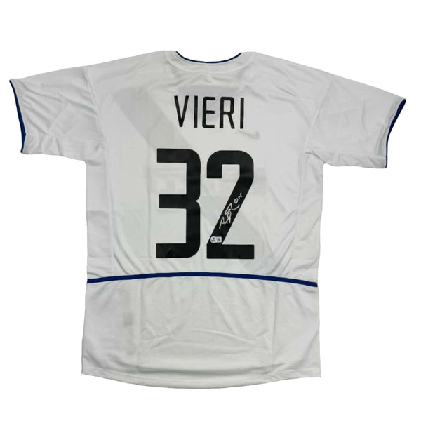 Autographed/Signed Christian Vieri Inter Milan White Soccer Jersey Beckett COA