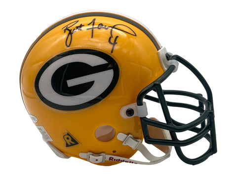 Brett Favre HOF Autographed/Signed Mini Football Helmet Packers UDA 205881