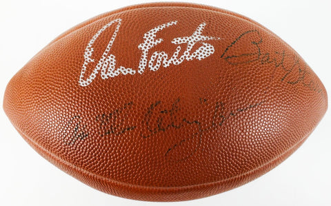 Bart Starr, & Dan Fouts Signed Wilson NFL 75th Anniversary Logo Football JSA COA