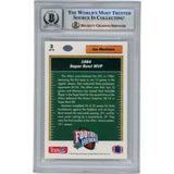 Joe Montana Autographed/Signed 91 Upper Deck #3 Slab Trading Card Beckett 49944