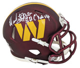 Commanders Dexter Manley "2x SB Champ" Signed Speed Mini Helmet W/ Case BAS Wit
