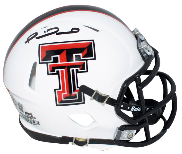 PATRICK MAHOMES SIGNED TEXAS TECH RED RAIDERS 2024 WHITE MINI HELMET BECKETT