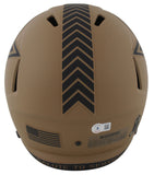 Cowboys Dak Prescott Signed Salute To Service II F/S Speed Rep Helmet BAS Wit