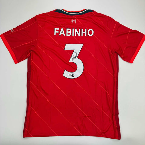 Autographed/Signed Fabinho Liverpool Red Soccer Jersey Beckett BAS COA