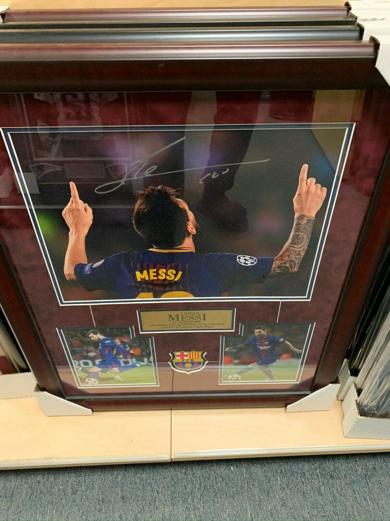 Lionel Messi Signed Autographed Photo Custom Framed to 20x24 FC Barcel ...