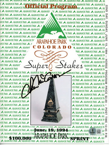 Chris McCarron Signed Arapahoe Park Magazine Horse Racing Program Beckett 55769
