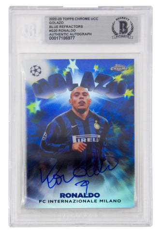 Ronaldo Nazario Signed 2022-23 Topps Chrome UCC Golazo /150 - BGS Authentic