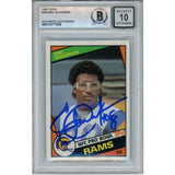 Eric Dickerson Autographed 1985 Topps #280 Grade 10 Trading Card Beckett 52940