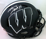 T.J. Watt Signed Wisconsin Badgers F/S Eclipse Speed Authentic Helmet-Beckett