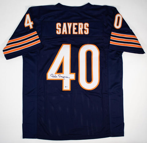 Gale Sayers Signed Bears Jersey (Beckett COA) Kansas Comet / Hall of Fame 1977
