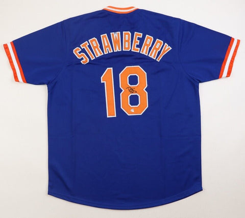 Darryl Strawberry Signed Mets Jersey (PSA COA) 3xNew York World Series Champion