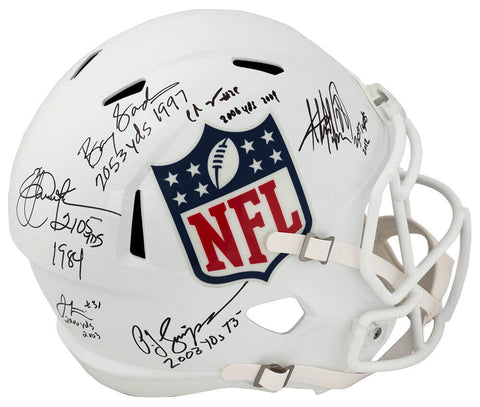 2,000 Yard Rushing Club Signed NFL Logo F/S Rep Helmet w/6 Sigs & Yards (SS COA)