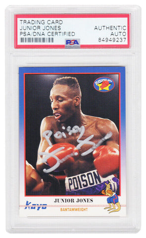 Junior Jones Signed 1991 Kayo Boxing Trading Card #231 w/Poison - (PSA Slabbed)