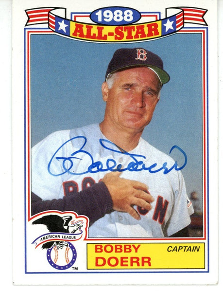 Bobby Doerr Autographed Boston Red Sox 1989 Topps All Star #11 Beckett 56066