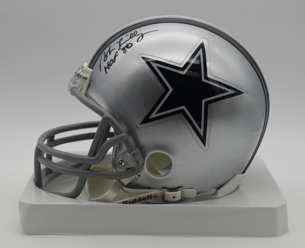 Bob Lilly HOF Dallas Cowboys Signed/Inscribed Mini Football Helmet JSA 211949