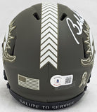 BOB GRIESE AUTOGRAPHED DOLPHINS SALUTE TO SERVICE ARMY GREEN MINI HELMET BECKETT