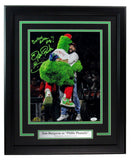 Tom Burgoyne "Phillie Phanatic" Signed/Inscribed 11x14 Photo Framed JSA 190247