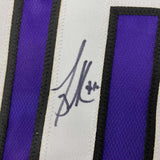 Framed Autographed/Signed Mike Bibby 33x42 Sacramento Purple Jersey Steiner COA