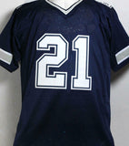 Deion Sanders Autographed Blue Pro Style Jersey- Beckett W Auth *1