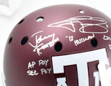 Johnny Manziel Autographed Texas A&M F/S Authentic Helmet Stats - JSA W *Silver