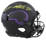 Adrian Peterson "2x Insc" Signed Eclipse Proline F/S Speed Helmet W/ Case BAS W