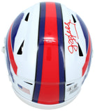 Jim Kelly Autographed (In Red) Buffalo Bills Speedflex Midi Helmet Beckett