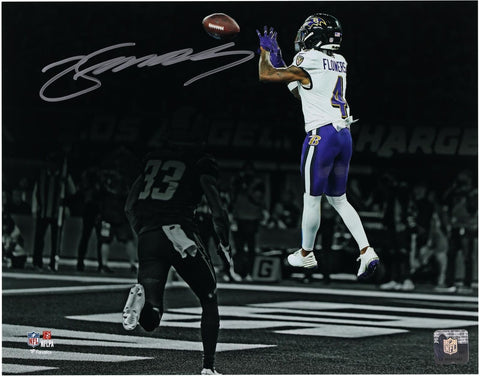 Zay Flowers Baltimore Ravens Signed 11" x 14" Touchdown Catch Spotlight Photo