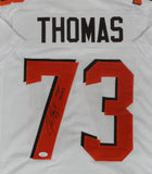 Browns JOE THOMAS Signed Custom Replica White Jersey AUTO w/ "HOF 2023" - JSA