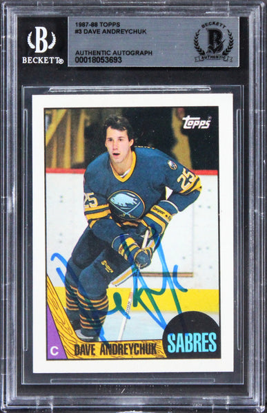 Sabres Dave Andreychuk Authentic Signed 1987 Topps #3 Card BAS Slabbed