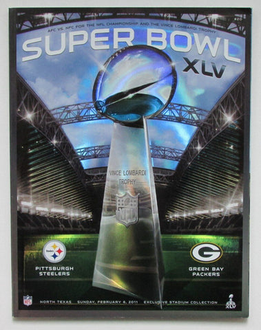 2011 Super Bowl XLV Hologram Game Program Steelers vs. Packers 167866
