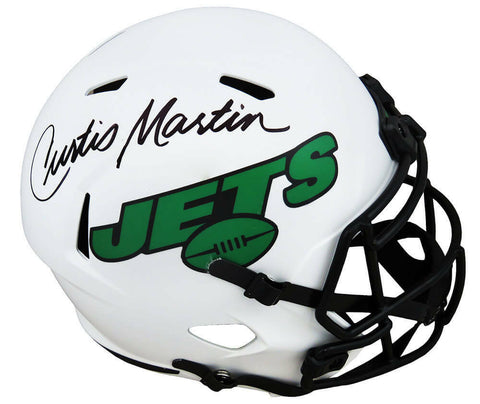 Curtis Martin Signed Jets Lunar Eclipse Riddell F/S Speed Rep Helmet - SS COA